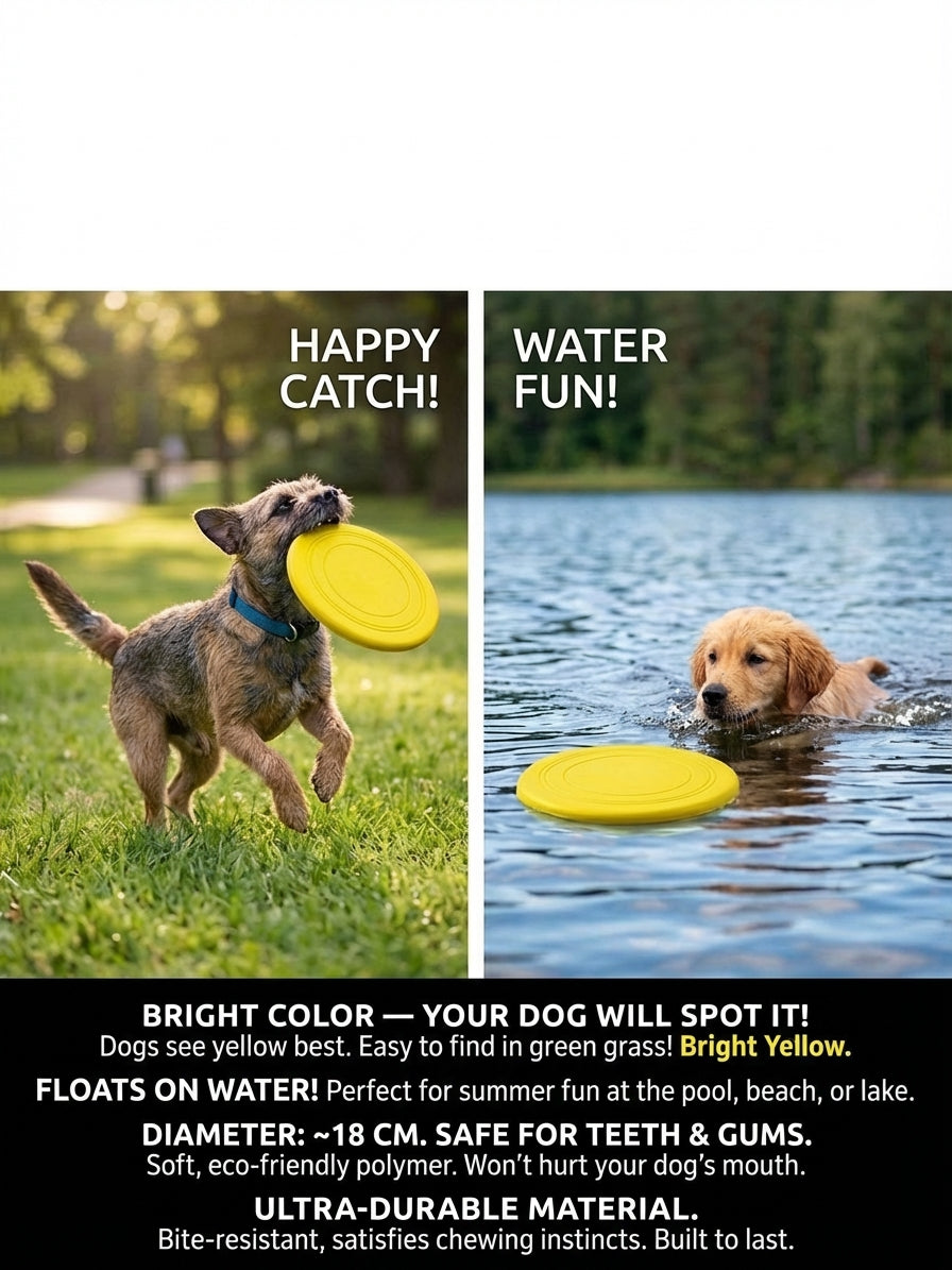 Soft waterproof flying disc dog toy for fetch