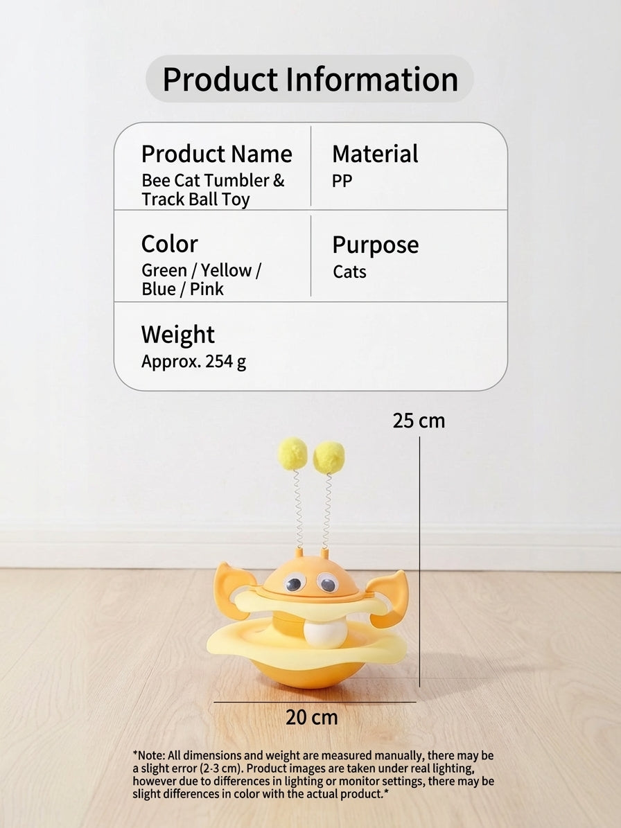 Bee shaped cat tumbler toy with track ball - image 2