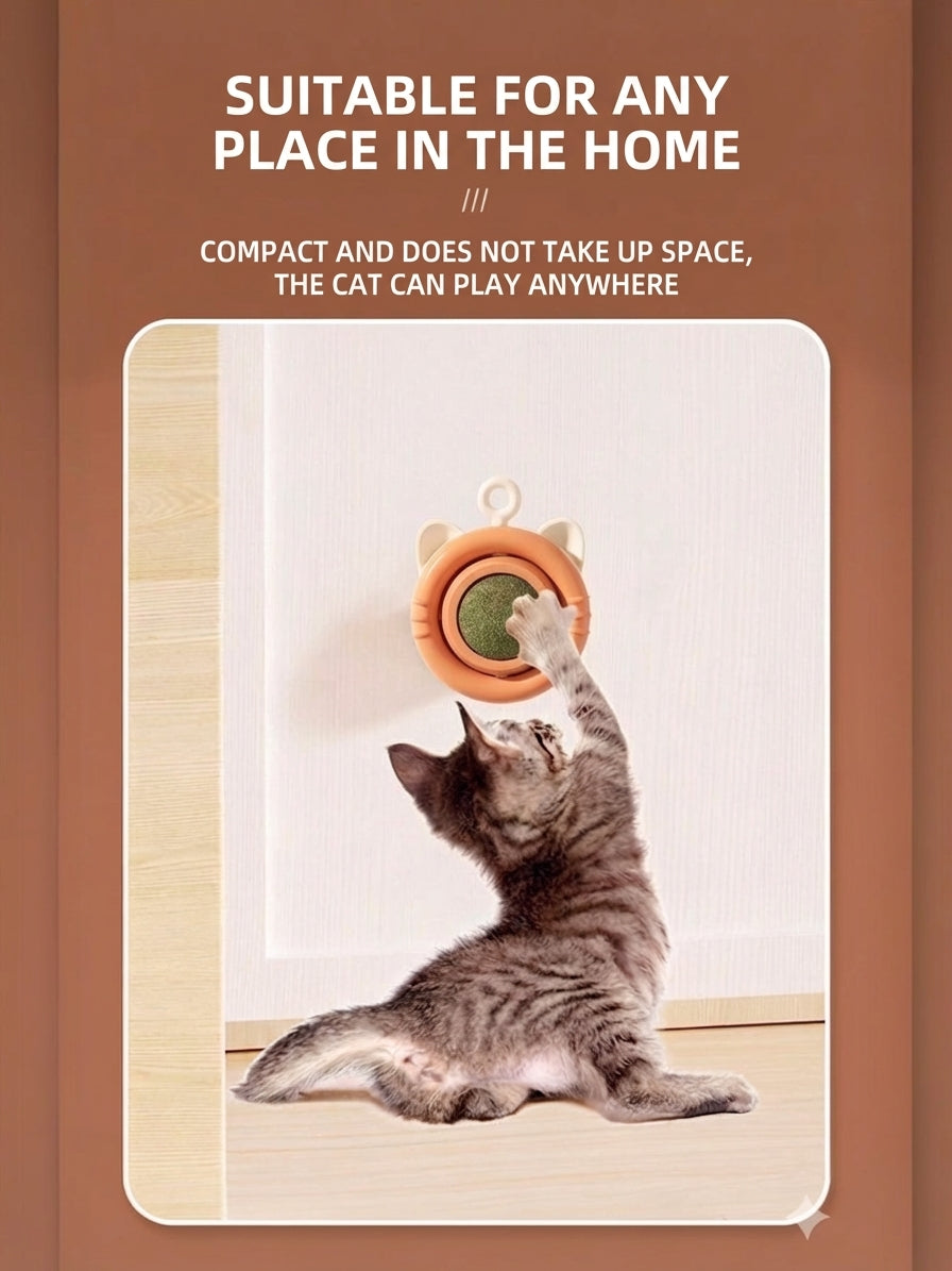Wall mounted 4-in-1 catnip ball spinning toy for cats - image 4