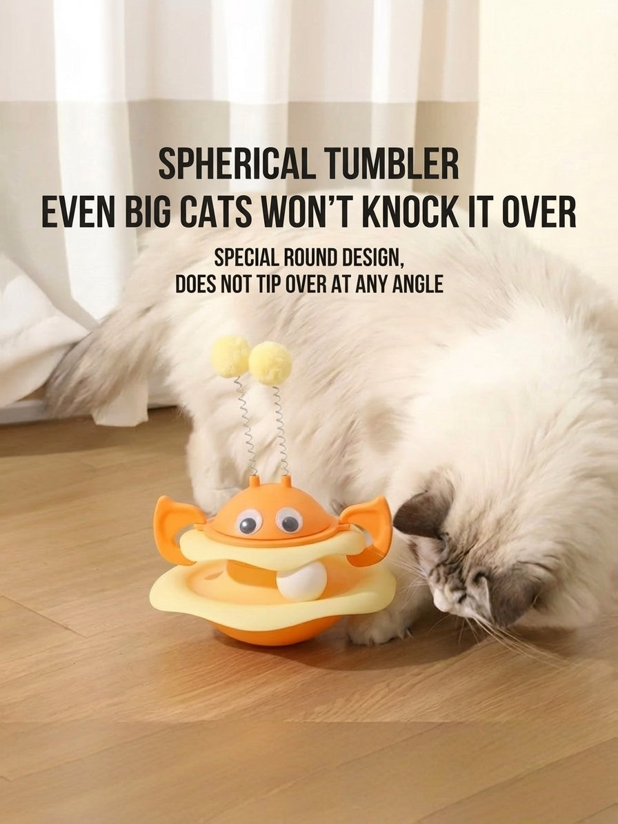Bee shaped cat tumbler toy with track ball - image 3