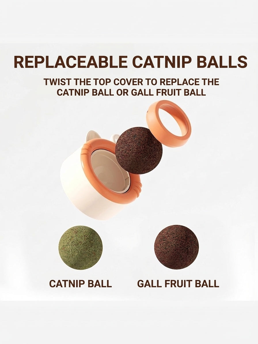 Wall mounted 4-in-1 catnip ball spinning toy for cats - image 6