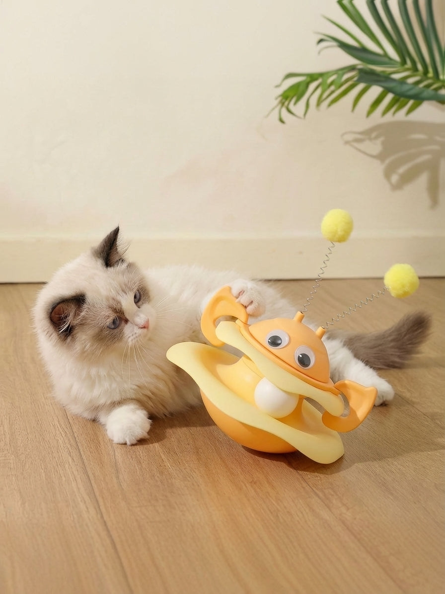 Bee shaped cat tumbler toy with track ball - image 5