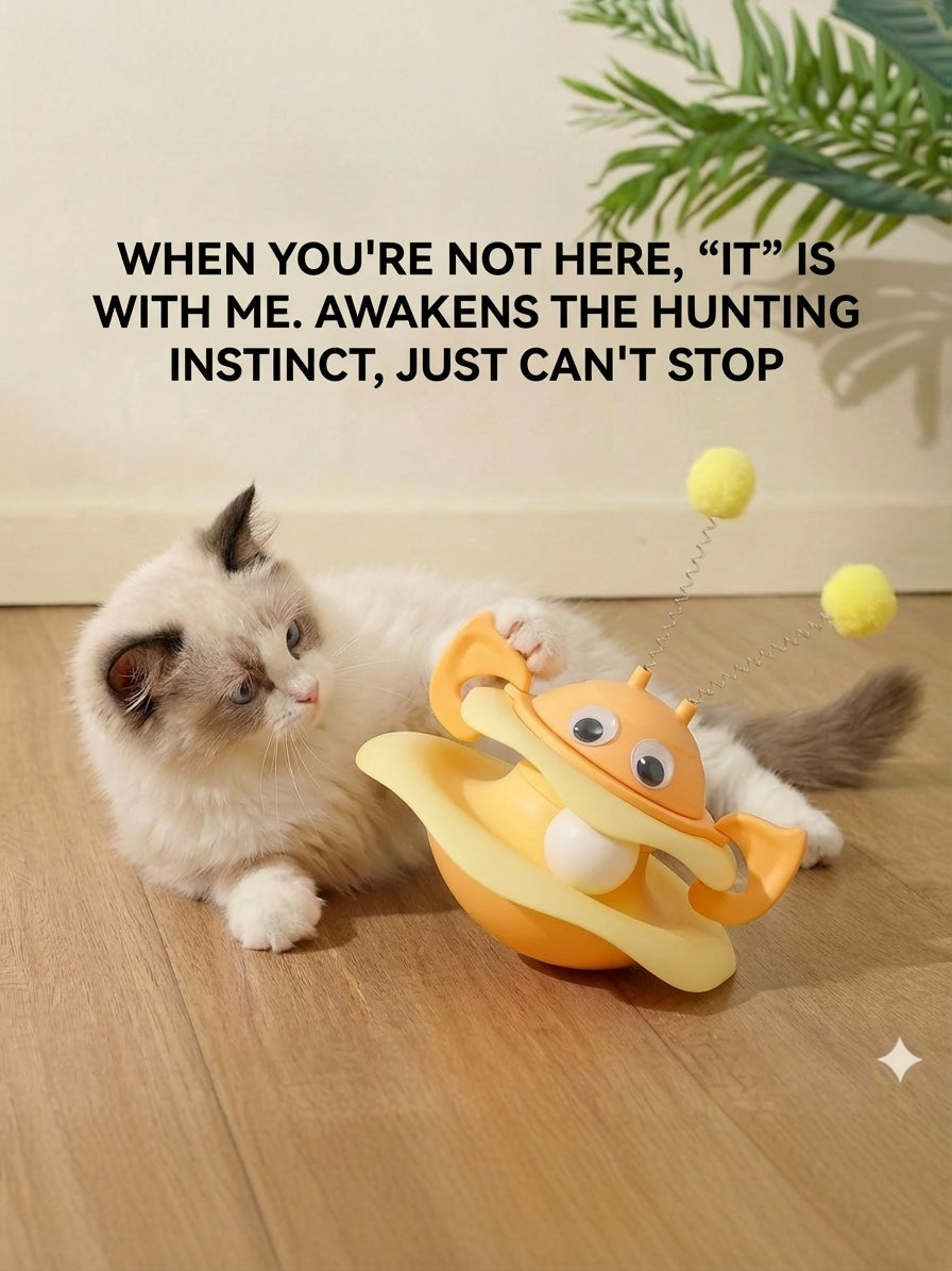 Bee shaped cat tumbler toy with track ball - image 7